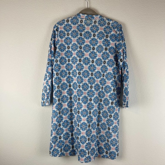 ROLLER RABBIT Blue Printed Button Down 3/4 Sleeve Dress Size L - Picture 9 of 12